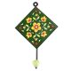 Forest Green Tiny Flower Ceramic Tile Hook 